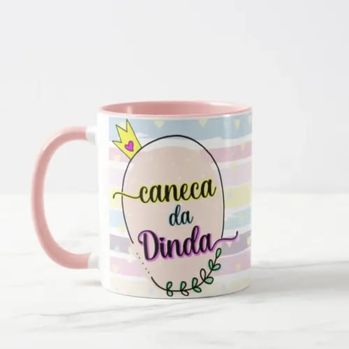 Caneca Lembrança Batizado Para Dinda Madrinha