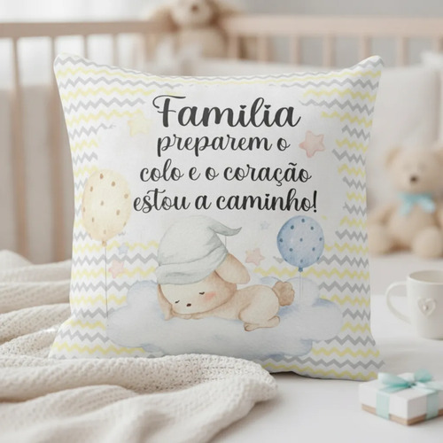 Almofada Surpresa para Anunciar Gravidez Família - Anúncio de Gravidez (Família/Geral)