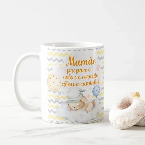 Caneca Surpresa de Gravidez Grávida Mamãe Estou a Caminho