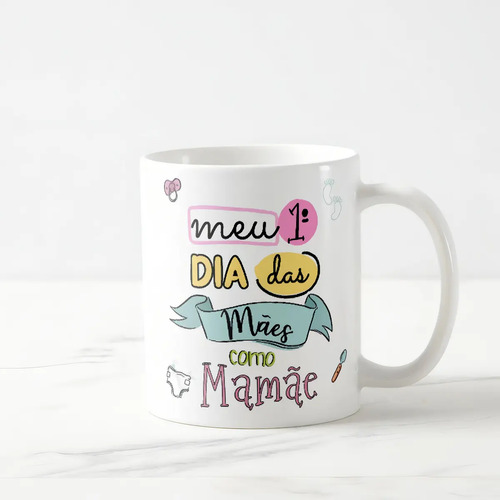 Presente Meu Primeiro Dia das Mães Almofada e Caneca Mamãe
