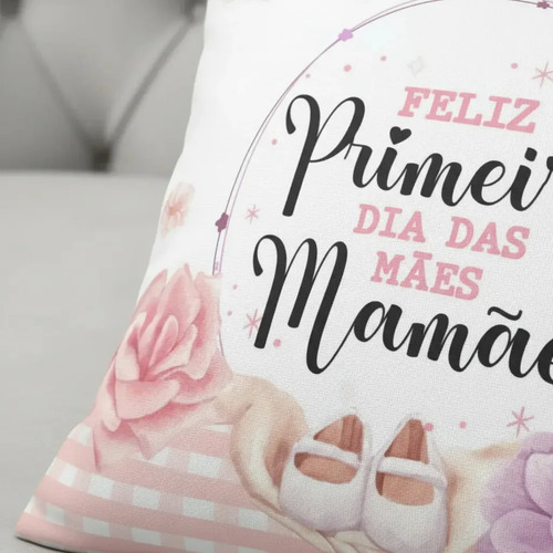 Conjunto Almofada e Caneca Primeiro Dia das Mães Mãe de Menina
