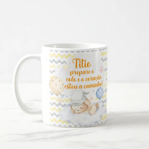 Caneca Surpresa Gravidez Grávida Tio Titio Estou a Caminho