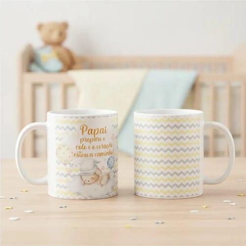 Caneca Presente Criativo Surpresa Revelar Gravidez - Anúncio de Gravidez (Pai)