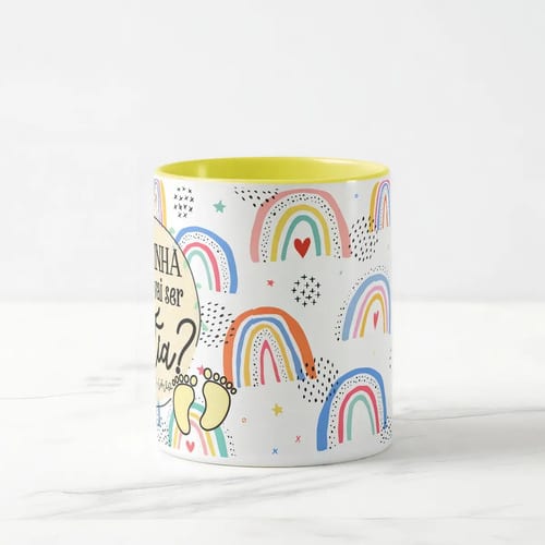 Caneca Presente Surpresa Para Contar Gravidez - Titia
