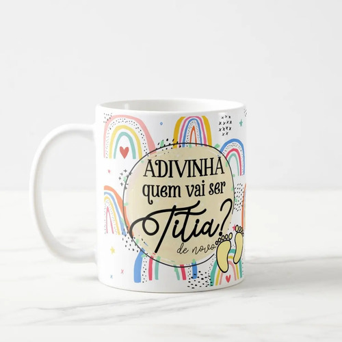 Caneca Presente Criativo Surpresa Para Contar Gravidez - Tia