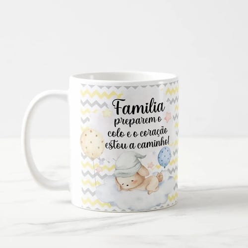 Caneca Surpresa Gravidez Anúncio Família Estou a Caminho