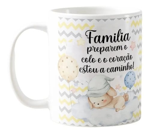 Caneca Surpresa Gravidez Anúncio Família Estou a Caminho