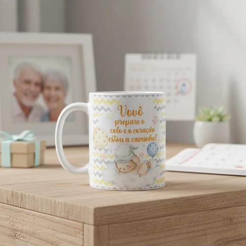 Caneca Surpresa Gravidez Grávida Avô Vovô Estou a Caminho