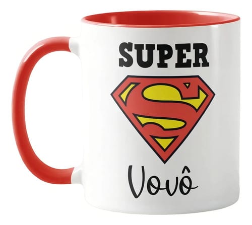 Caneca Divertida de Presente Personalizado para o Super Vovô - Família (Avô)