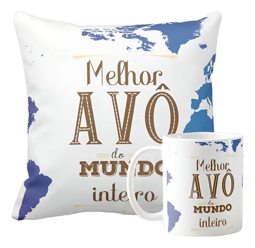 Kit Presente para o Dia dos Pais Melhor Avô do Mundo Inteiro - Família (Avó/Avô)