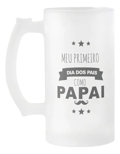 Copo de Cerveja Criativo Presente para Primeiro Dia dos Pais - Família (Pai)
