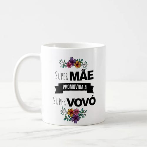 Kit Caneca E Almofada Super Mãe Promovida A Super Vovó