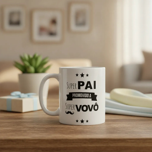 Caneca Revelação Dia Dos Pais Super Pai Promovido A Vovô