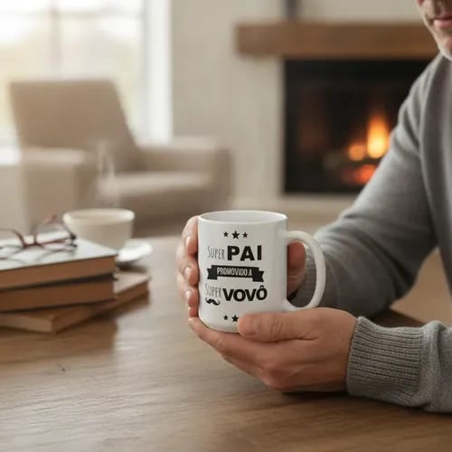 Caneca Revelação Dia Dos Pais Super Pai Promovido A Vovô
