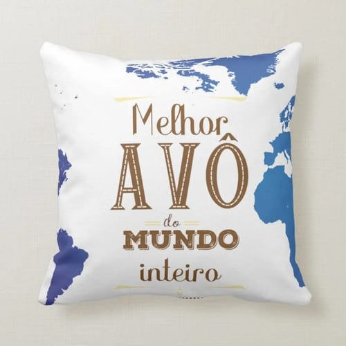 Almofada Presente Divertido para Melhor Avô do Mundo Inteiro