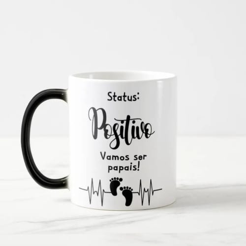 Caneca Mágica Presente Anúncio Gravidez Positivo Família