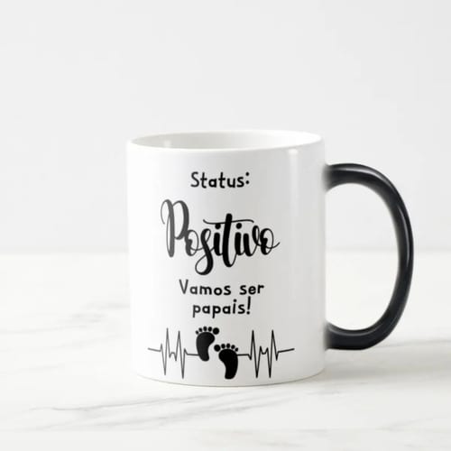 Caneca Mágica Presente Anúncio Gravidez Positivo Família