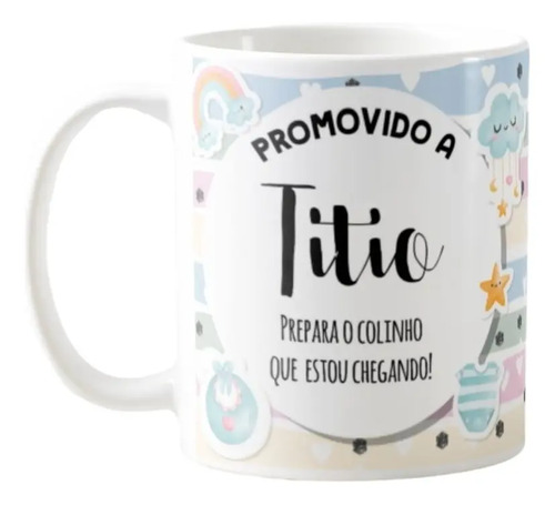 Caneca Presente Criativo Revelação De Gravidez Para Titio - Anúncio de Gravidez (Tio)