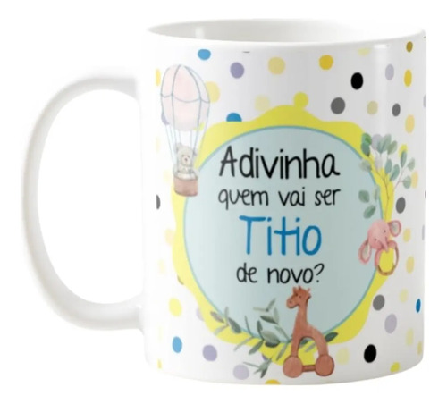 Caneca Presente Gravidez Adivinha Quem Vai Ser Titio de Novo - Anúncio de Gravidez (Tio)