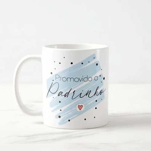 Caneca Convite Para Padrinho Batizado Crisma Casamento