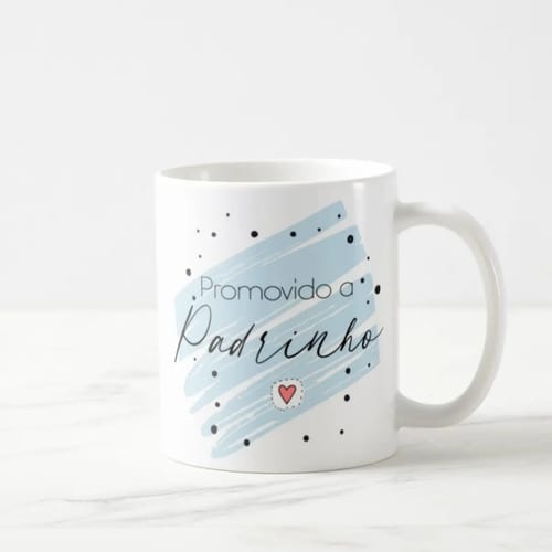 Caneca Convite Para Padrinho Batizado Crisma Casamento