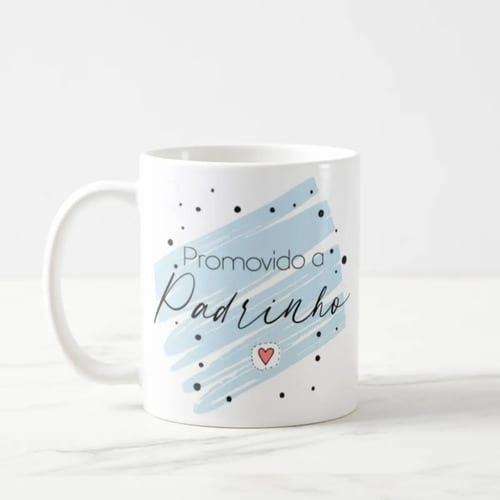 Caneca Convite Para Padrinho Batizado Crisma Casamento