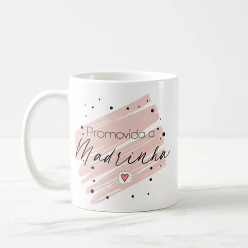 Caneca Convite para Madrinha Batizado Crisma Casamento
