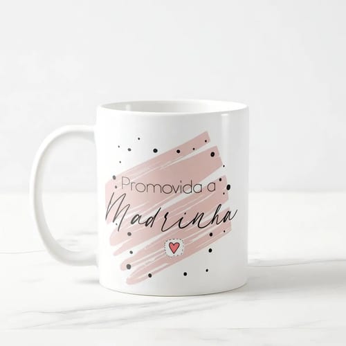 Caneca Convite para Madrinha Batizado Crisma Casamento