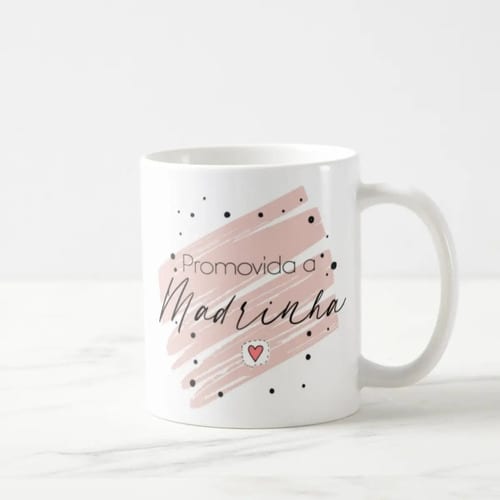 Caneca Convite para Madrinha Batizado Crisma Casamento