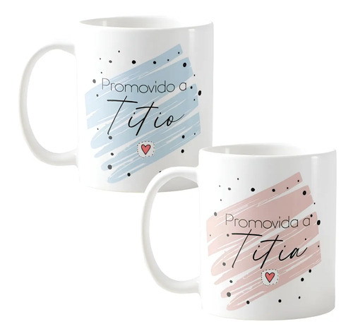 Kit 2 Canecas Personalizadas Revelação Promovidos a Titios - Anúncio de Gravidez (Família)