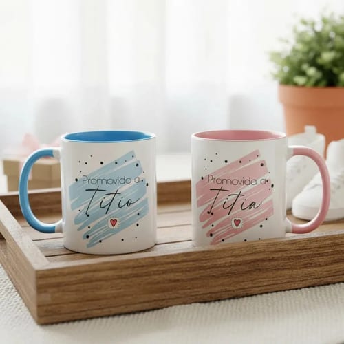 Conjunto 2 Canecas Revelação De Gravidez Para Titio E Titia - Anúncio de Gravidez (Tia e Tio)