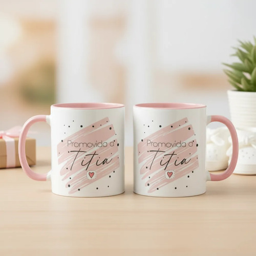 Conjunto 2 Canecas Revelação De Gravidez Para Titio E Titia