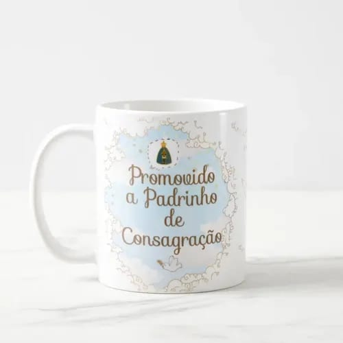 Caneca Personalizada Convite Padrinhos de Consagração | Lembrança de Batismo - Batizado (Padrinho)