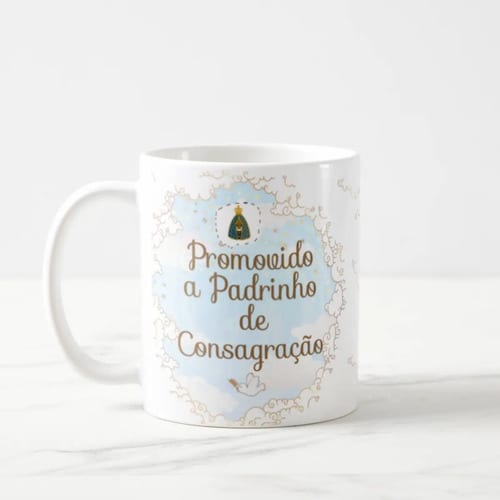 Caneca Personalizada Convite Padrinhos de Consagração | Lembrança de Batismo