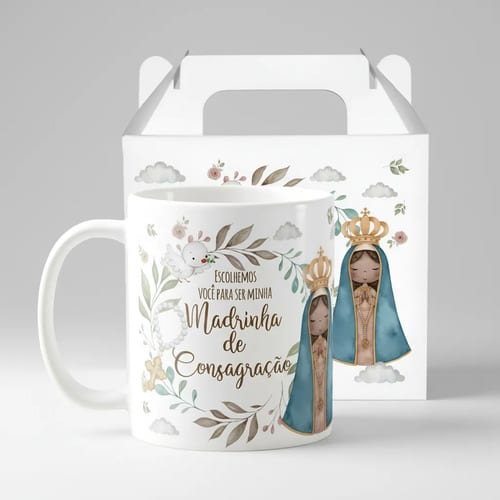 Caneca Batismo Madrinha de Consagração Presente Pronta Entrega - Batizado (Madrinha de Consagração)