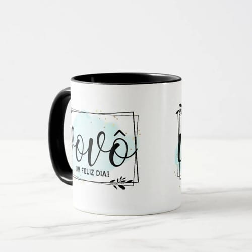 Kit Canecas Personalizadas Presente Feliz Dia Avós Vovó Vovô
