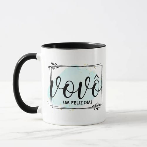 Kit Canecas Personalizadas Presente Feliz Dia Avós Vovó Vovô