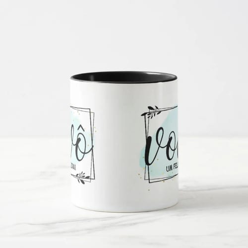 Kit Canecas Personalizadas Presente Feliz Dia Avós Vovó Vovô