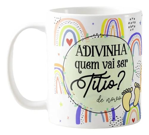 Caneca Presente Contar Nova Gravidez Gestação Familia Titio - Anúncio de Gravidez (Tio)