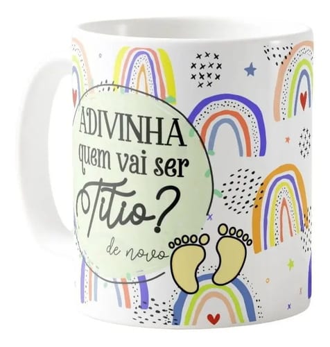 Caneca Presente Contar Nova Gravidez Gestação Familia Titio