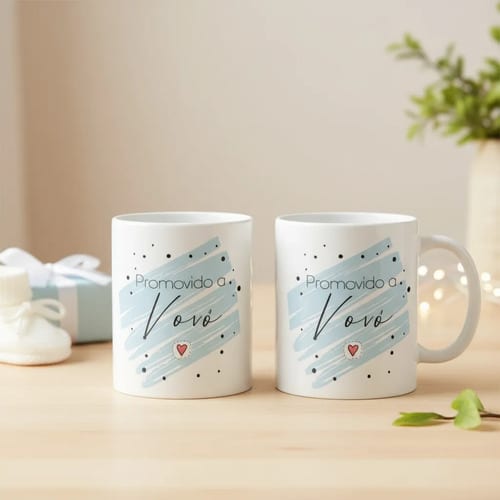 Caneca Presente Revelar Gravidez a Família Promovido Avô - Anúncio de Gravidez (Avós)
