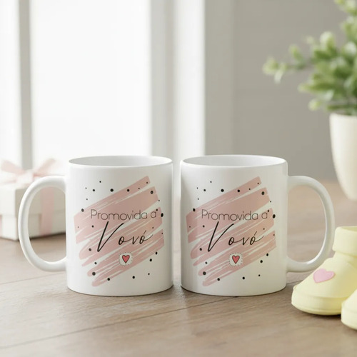 Caneca Presente Revelar Gravidez a Família Promovida a Avó - Anúncio de Gravidez (Avós)