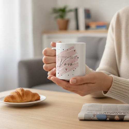 Caneca Presente Revelar Gravidez a Família Promovida a Avó