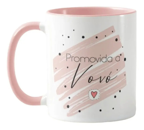 Caneca Presente Para Contar Gravidez - Promovida A Vovó - Anúncio de Gravidez (Avós)