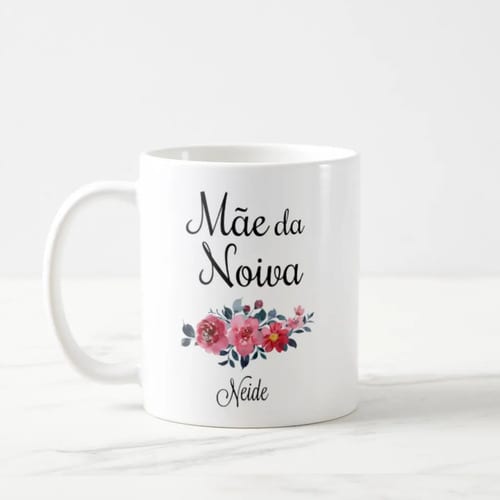 Kit 2 Canecas Casamento Mãe Noiva Presente Personalizado Com Nome