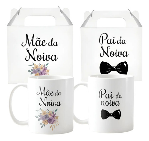 Kit 2 Canecas Lembrança De Casamento Para Pais Da Noiva - Casamento (Noiva)