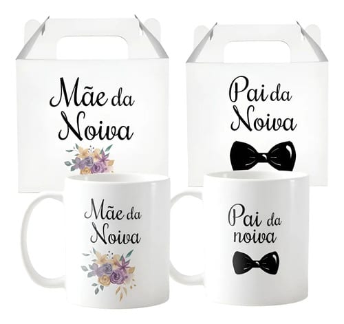 Kit 2 Canecas Lembrança De Casamento Para Pais Da Noiva - Casamento (Noiva)