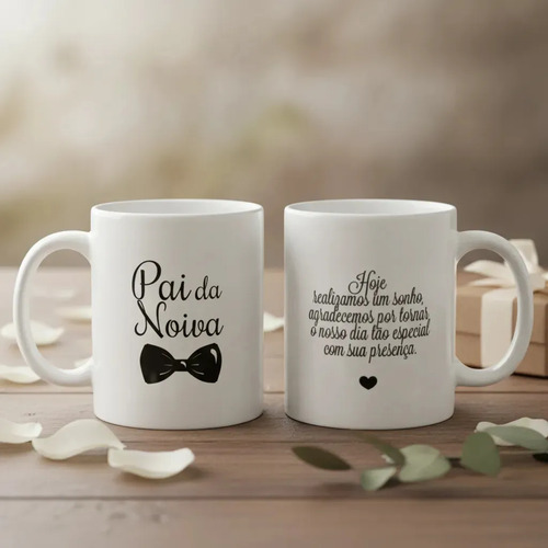 Kit 2 Canecas Casamento Lembrança Para Mãe E Pai Da Noiva