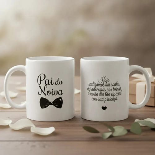 Kit 2 Canecas Casamento Lembrança Para Mãe E Pai Da Noiva