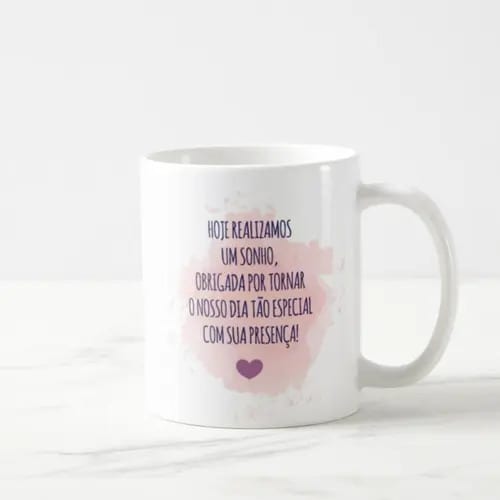 Caneca Presente De Casamento Irmã Da Noiva - Floral Cinza